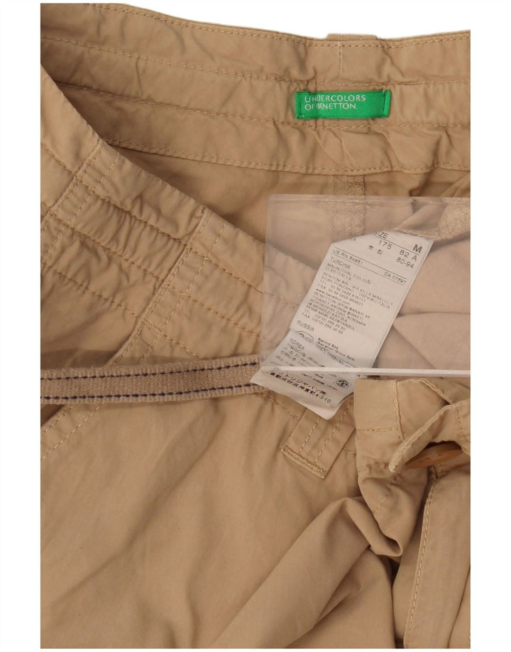BENETTON Herren Chinoshorts Medium W32 Beige Baumwolle