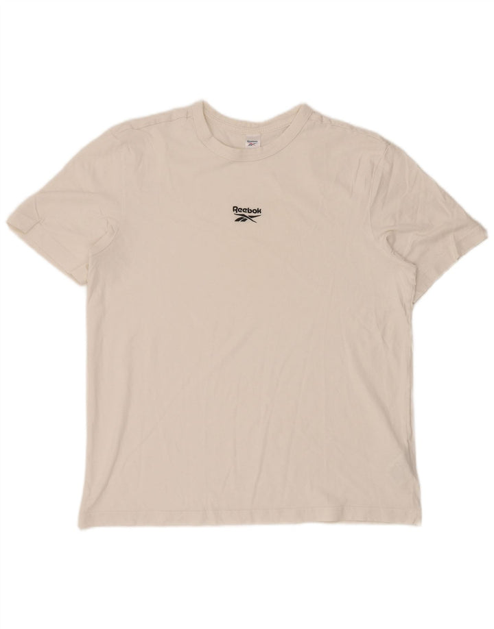 REEBOK Herren T-Shirt Top Small Weiße Baumwolle