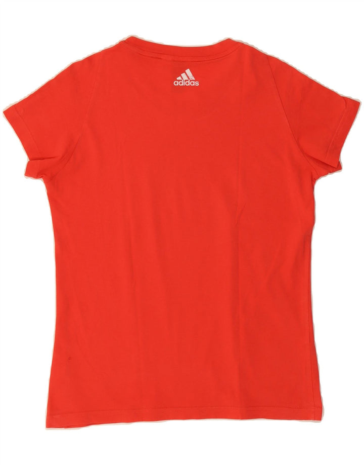 ADIDAS Womens Graphic T-Shirt Top UK 12 Medium Red Vintage Adidas and Second-Hand Adidas from Messina Hembry 