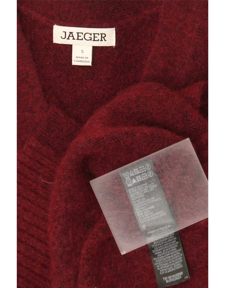Jaeger Damen-Cardigan-Pullover, Gr. 10, klein, Burgunderrot, Polyamid