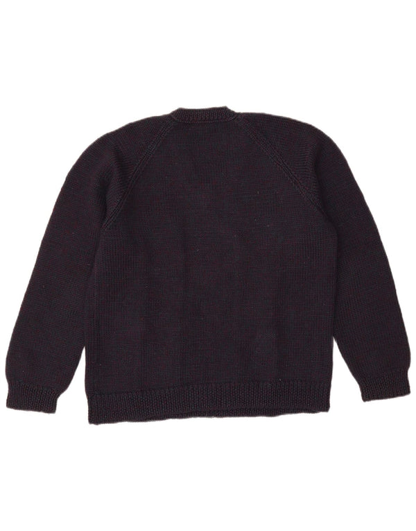 Vintage Damen V-Ausschnitt Pullover Pullover UK 16 Groß Marineblau