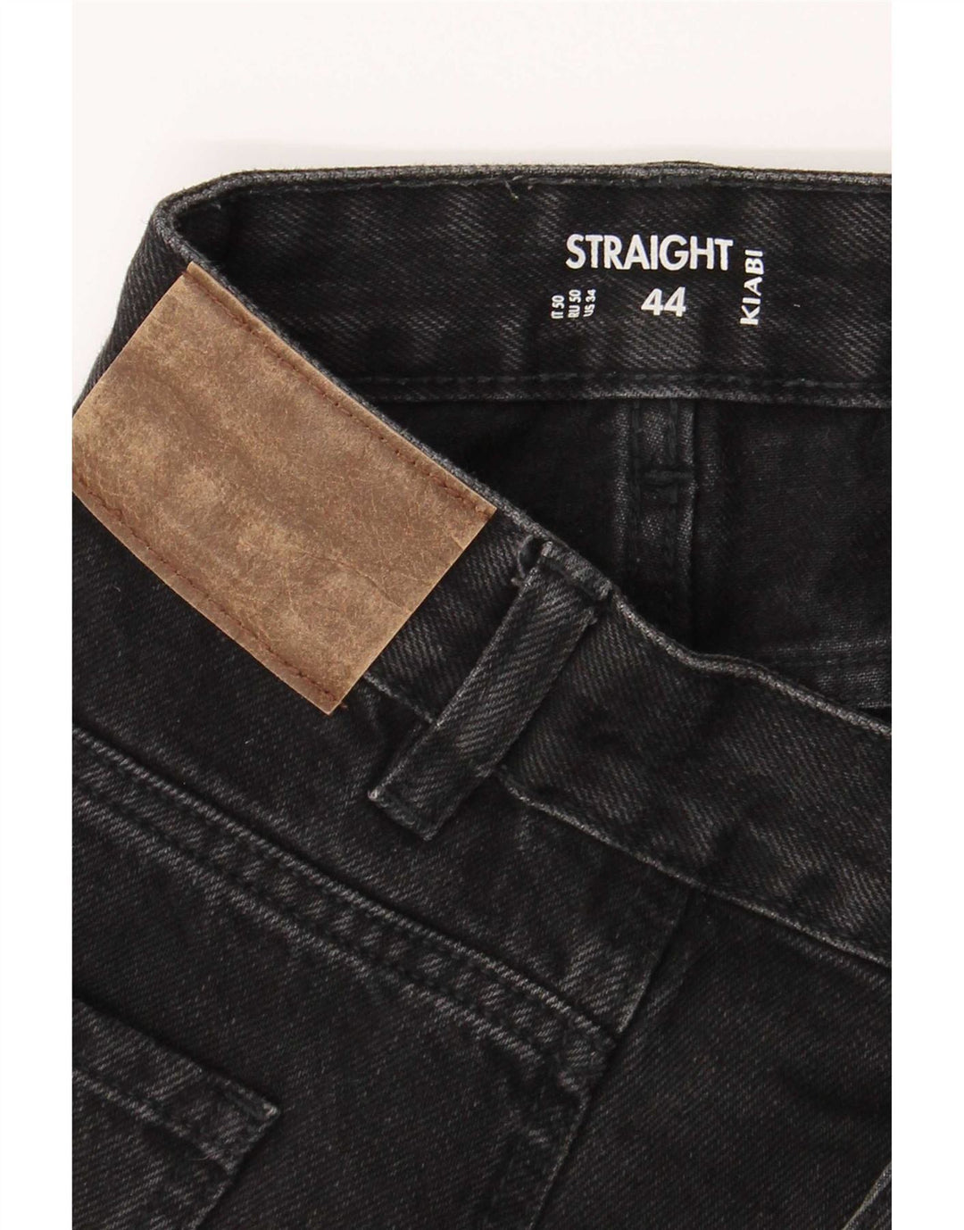 Kiabi Herren Cargo Straight Jeans IT 50 Large W34 L31 Schwarz