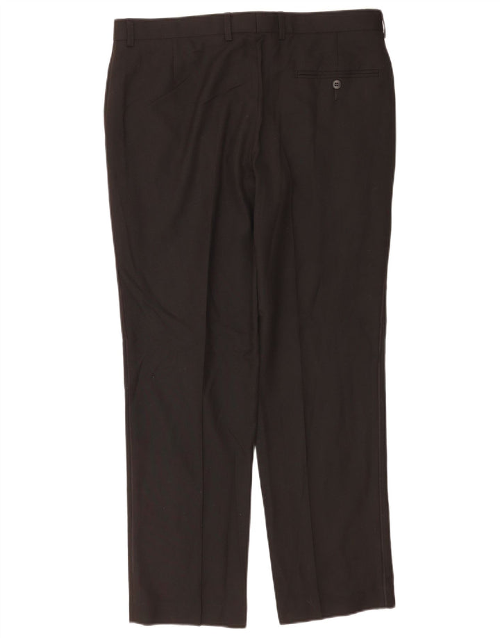 Marks & Spencer Herren Slim Fit Anzughose W34 L29 Schwarz Polyester
