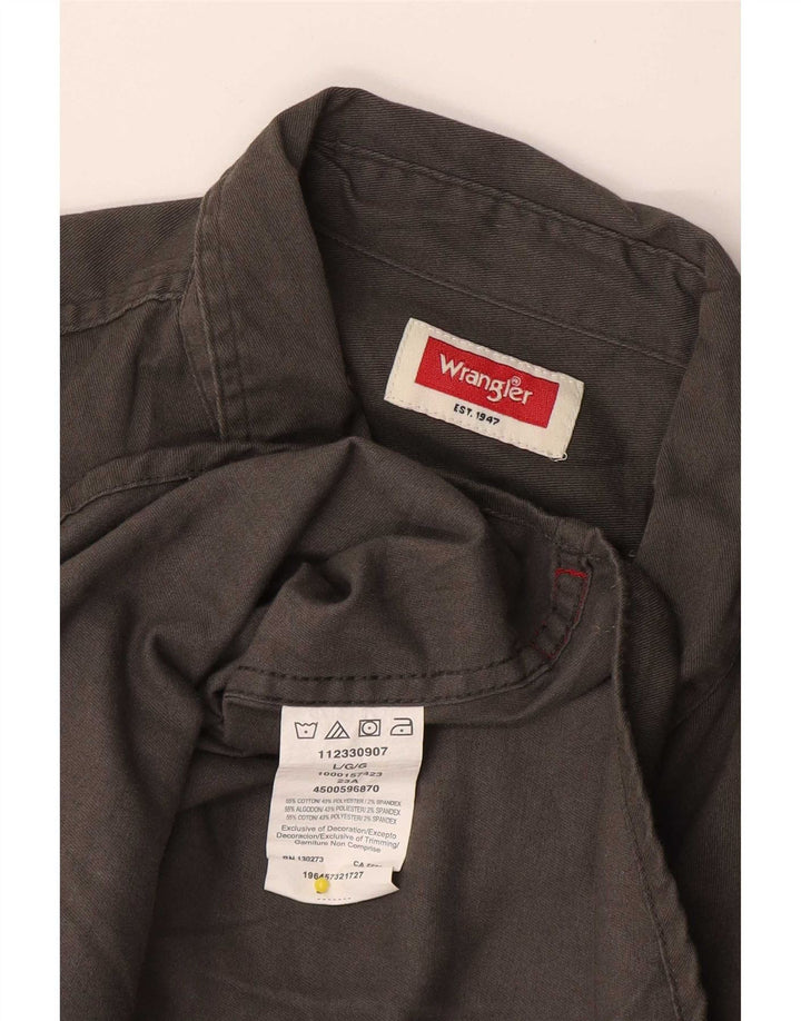 Wrangler Herren-Kurzarmhemd, groß, graue Baumwolle