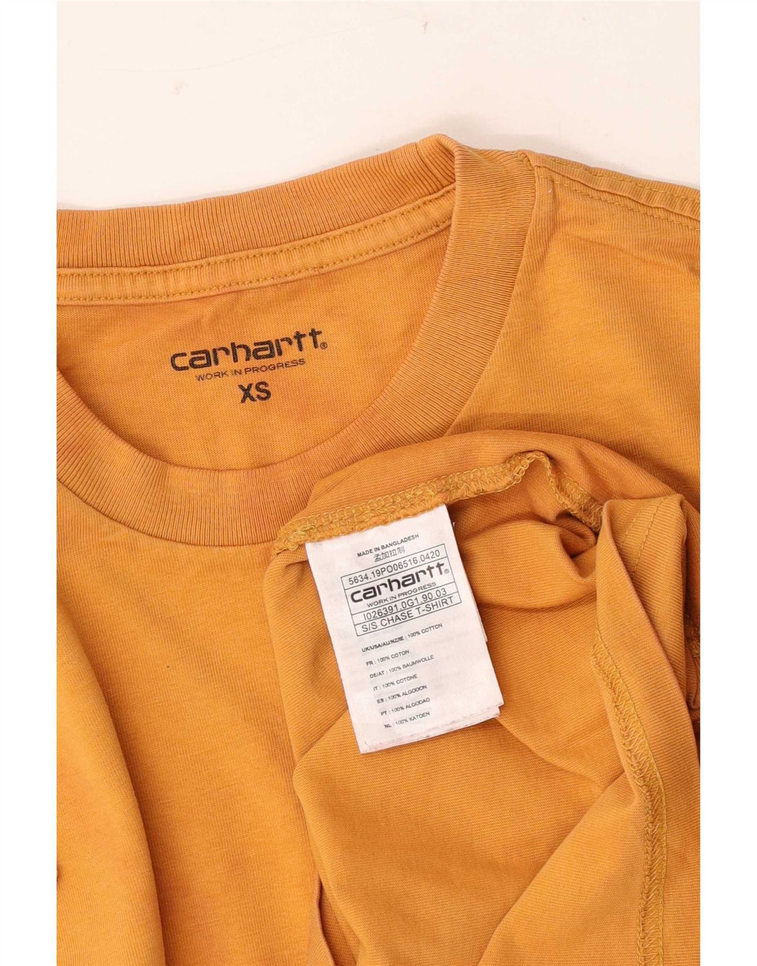 Carhartt Herren T-Shirt Top XS Orange Baumwolle