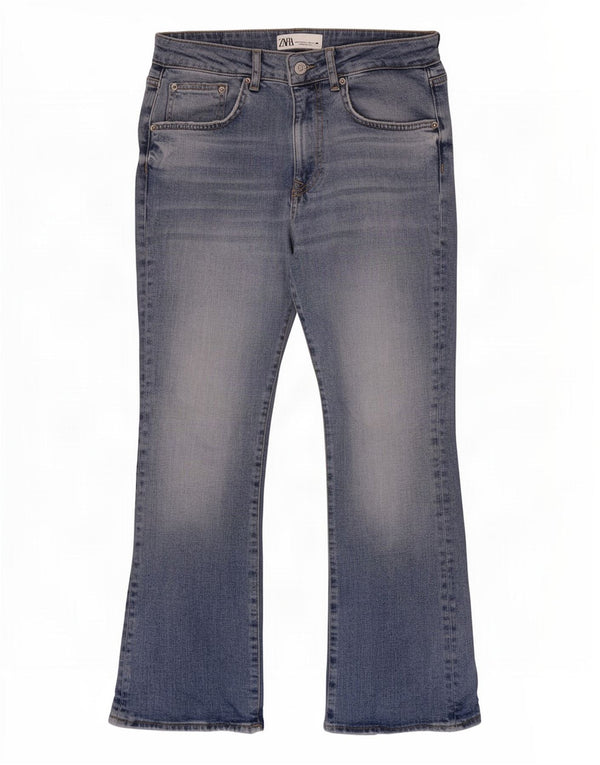 Zara Damen Bootcut Jeans EU 38 Small W28 L26 Blaue Baumwolle