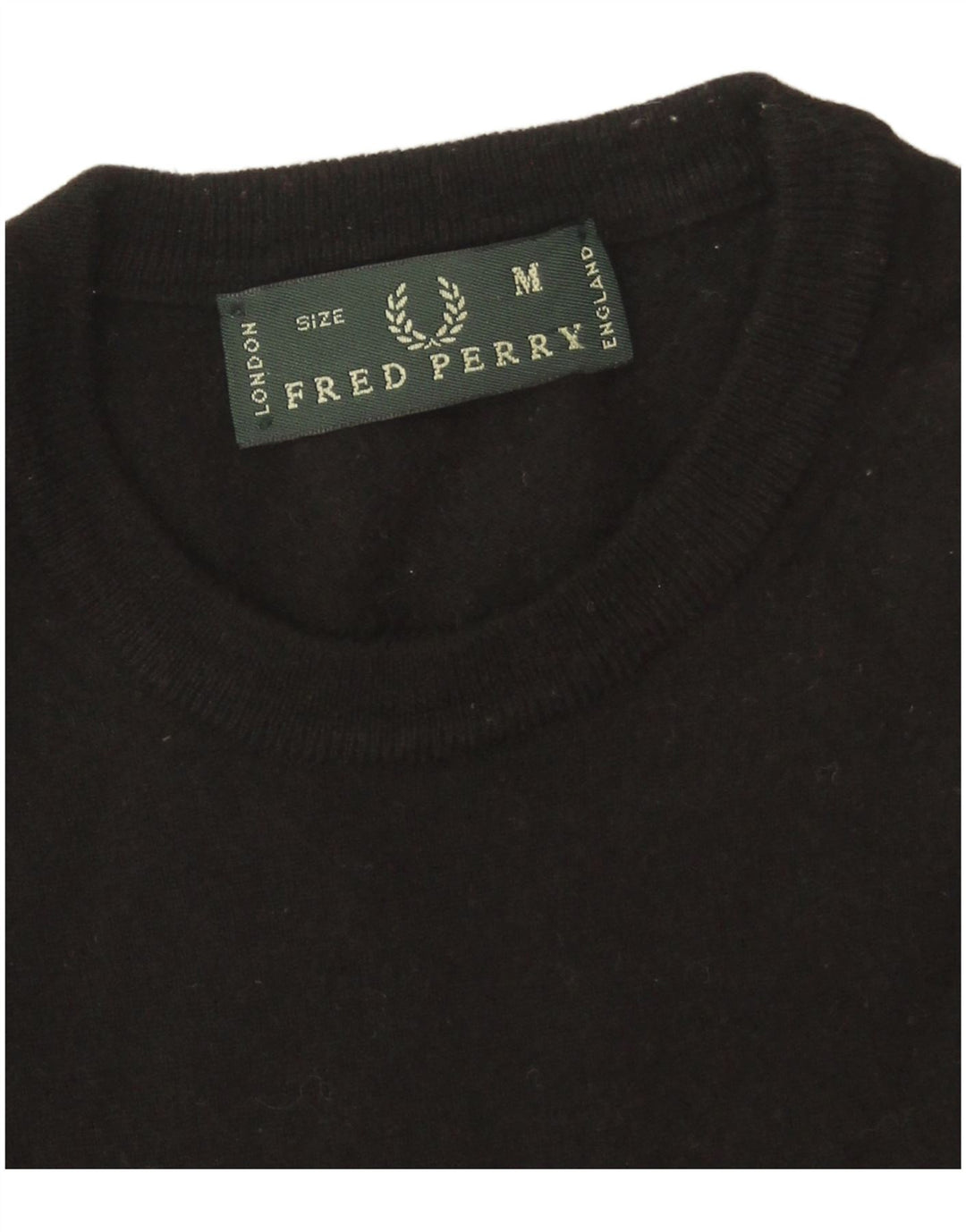 Fred Perry Damen-Pullover mit Rundhalsausschnitt, UK 14, mittelschwarze Wolle