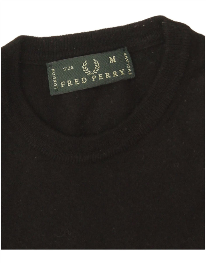 Fred Perry Damen-Pullover mit Rundhalsausschnitt, UK 14, mittelschwarze Wolle