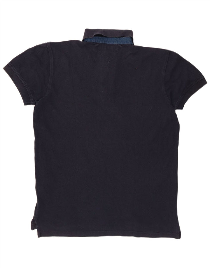 TOMMY HILFIGER Herren Poloshirt Small Marineblau Baumwolle