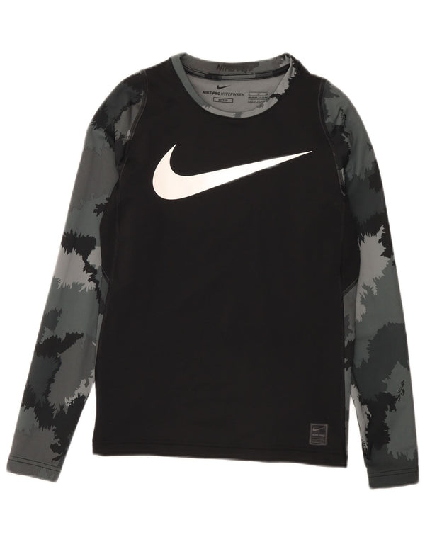 Nike Jungen Fitted Graphic Top Langarm 13–14 Jahre XL Schwarz Camouflage