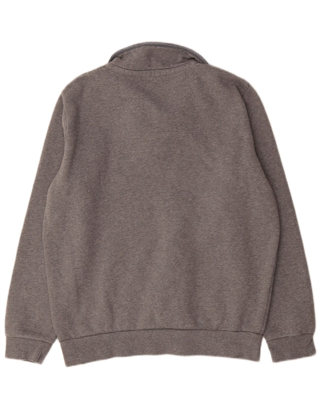 Crew Clothing Herren-Sweatshirt mit Reißverschluss am Hals, groß, aus grauer Baumwolle