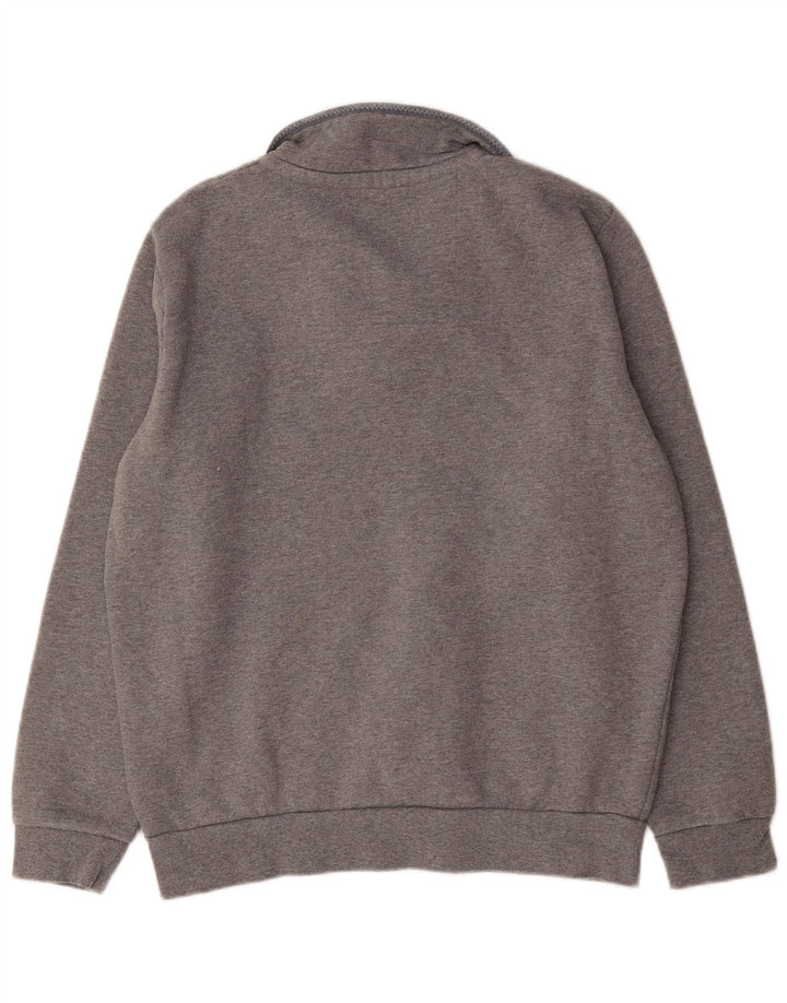 Crew Clothing Herren-Sweatshirt mit Reißverschluss am Hals, groß, aus grauer Baumwolle