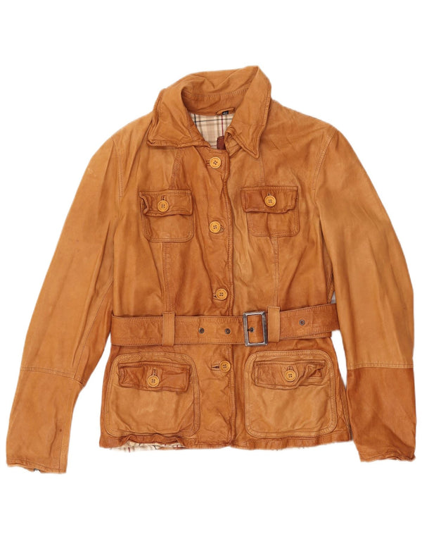 Vintage Damen Lederjacke IT 46 Großes braunes Leder
