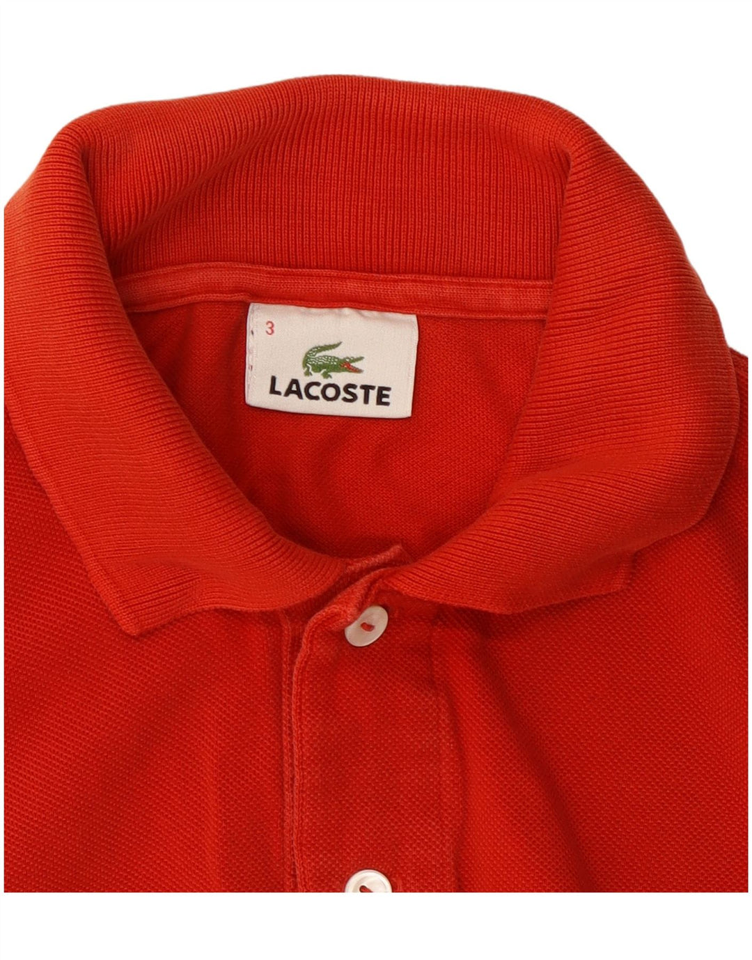LACOSTE Herren-Poloshirt, Größe 3, klein, rote Baumwolle