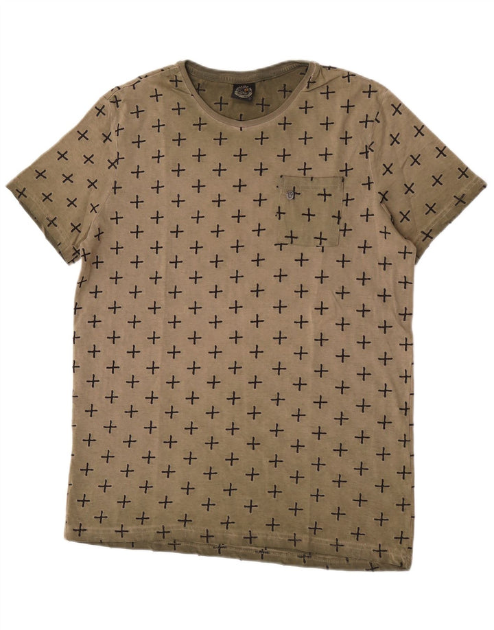 Scorpion Bay Herren-T-Shirt mit abstraktem Muster, mittlere Khaki-Baumwolle