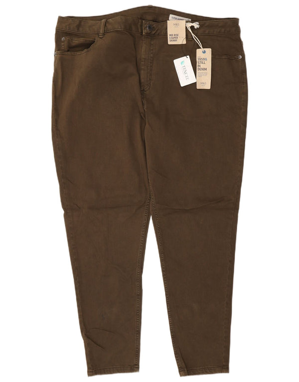 Marks & Spencer Damen Mid Rise Super Skinny Jeans UK 22 3XL W42 L28 Braun
