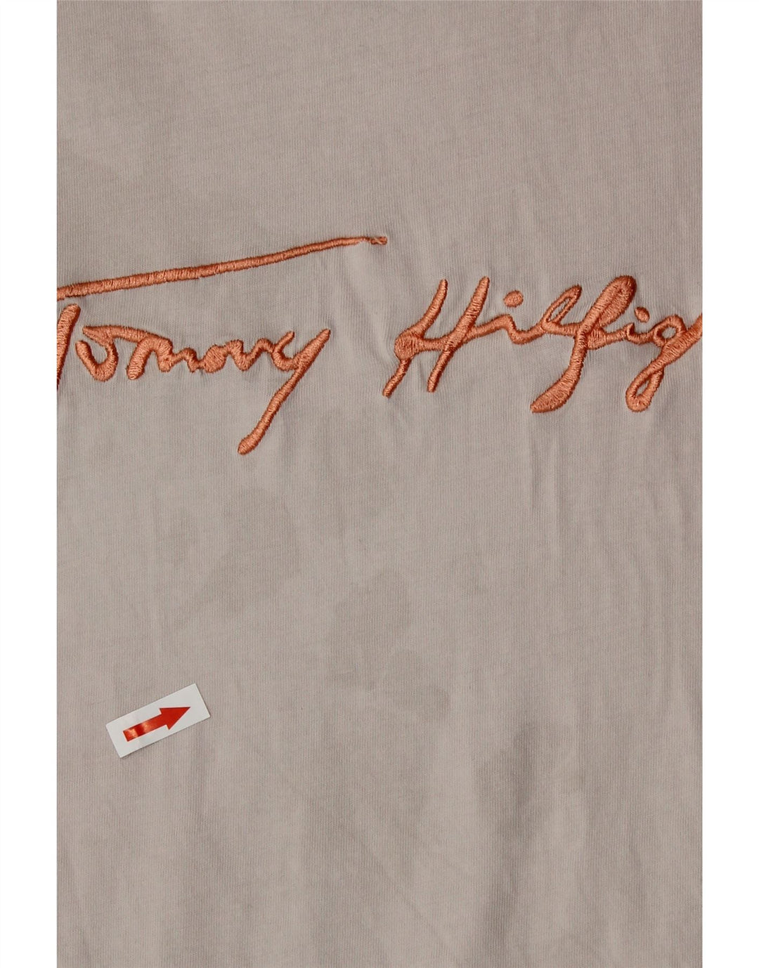 Tommy Hilfiger Damen Grafik-T-Shirt-Oberteil UK 14 Mittelgraue Baumwolle