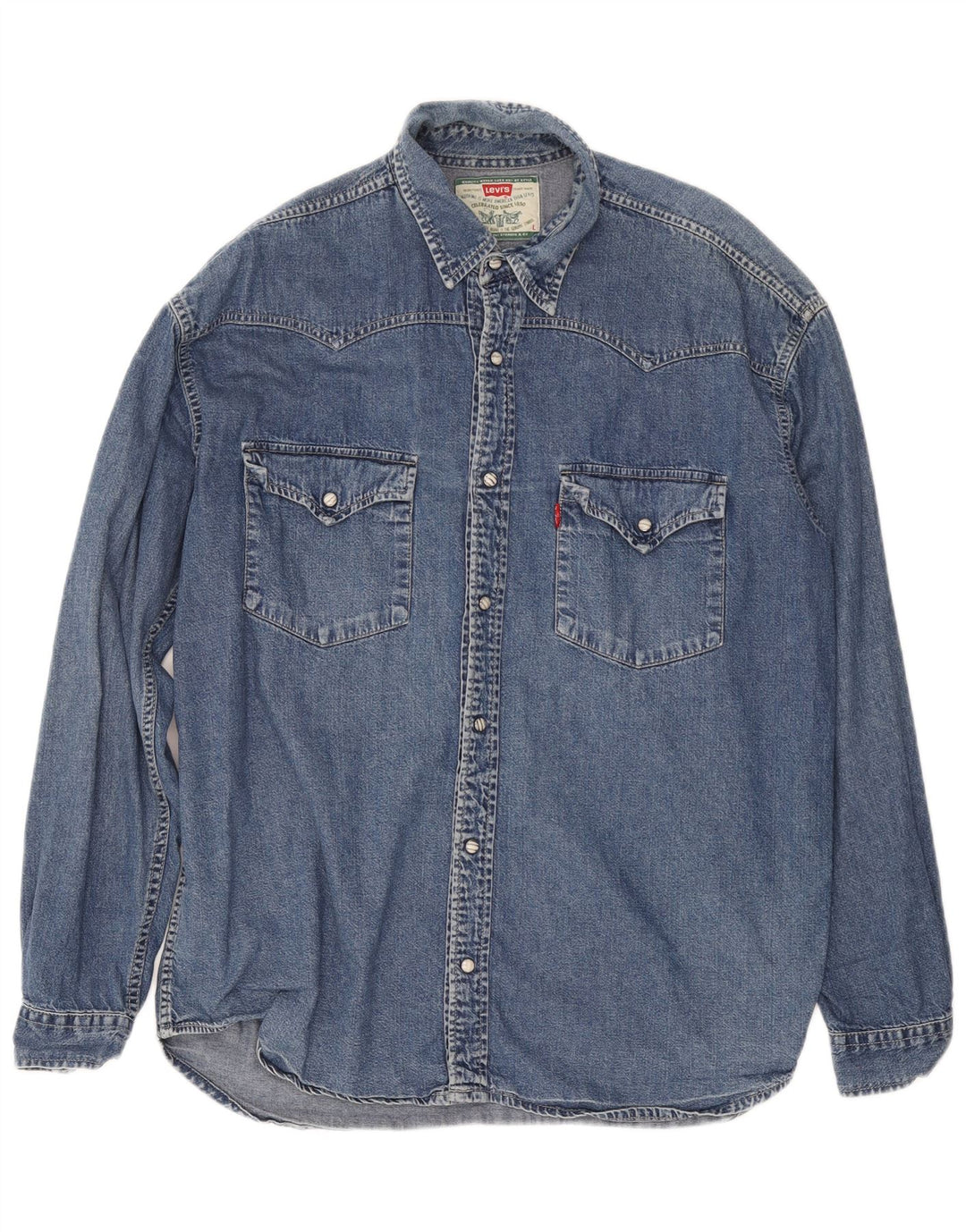 LEVI'S Herren-Jeanshemd, Größe L, Blau