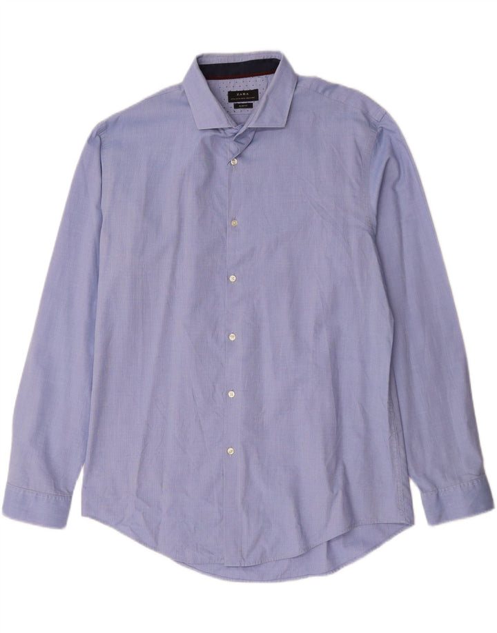 ZARA Herren Slim Fit Hemd 2XL Blau