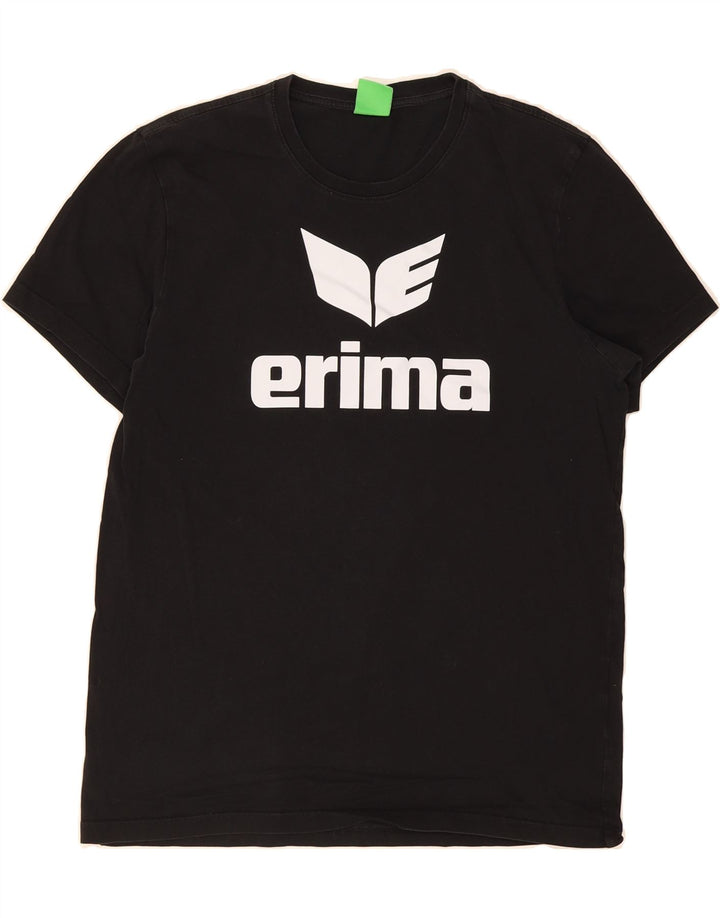 ERIMA Mens Graphic T-Shirt Top Medium Black Cotton Vintage Erima and Second-Hand Erima from Messina Hembry 