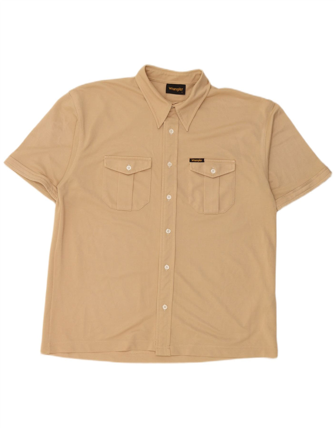 Wrangler Herren-Kurzarmhemd, groß, beige, Polyester