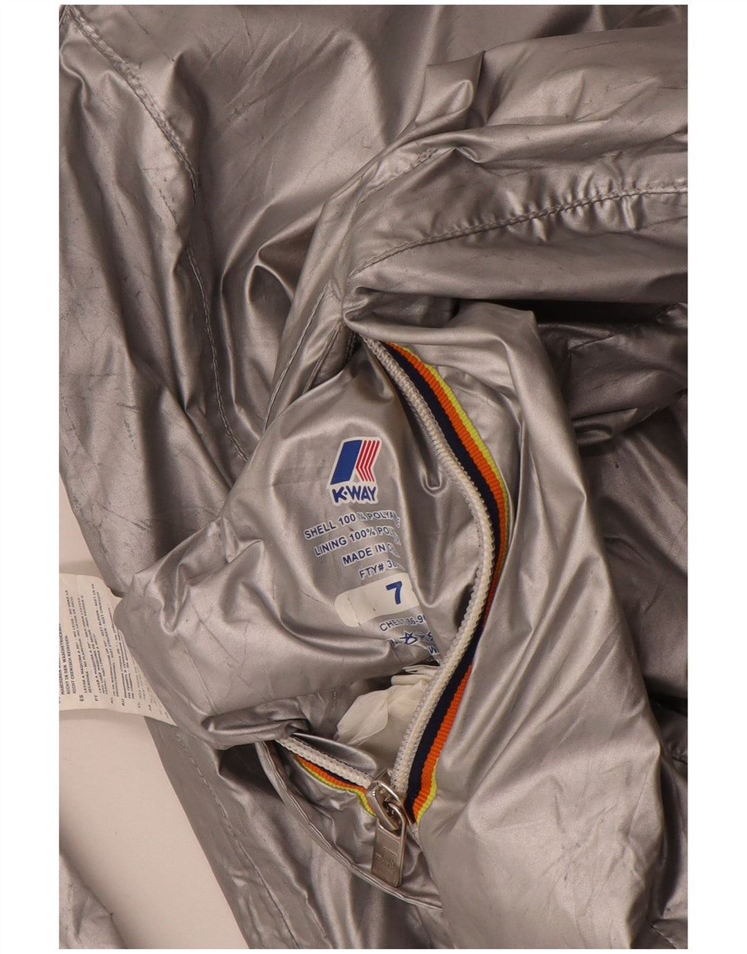 K-Way Wendejacke mit Kapuze für Jungen, 6–7 Jahre, schwarzes Polyamid