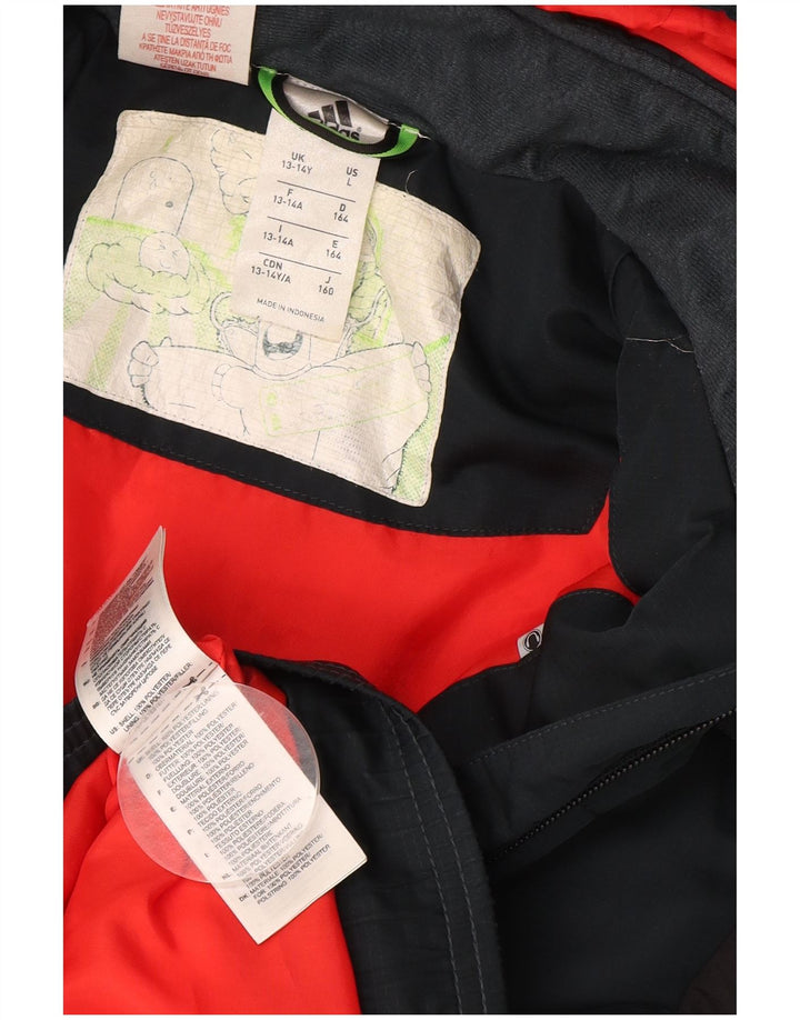 ADIDAS Wattierte Jacke mit Kapuze für Jungen, 13–14 Jahre, Marineblau, Farbblock