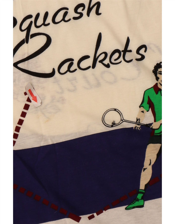 Cacharel Herren-T-Shirt mit Grafik, groß, weiße Blockfarben-Baumwolle