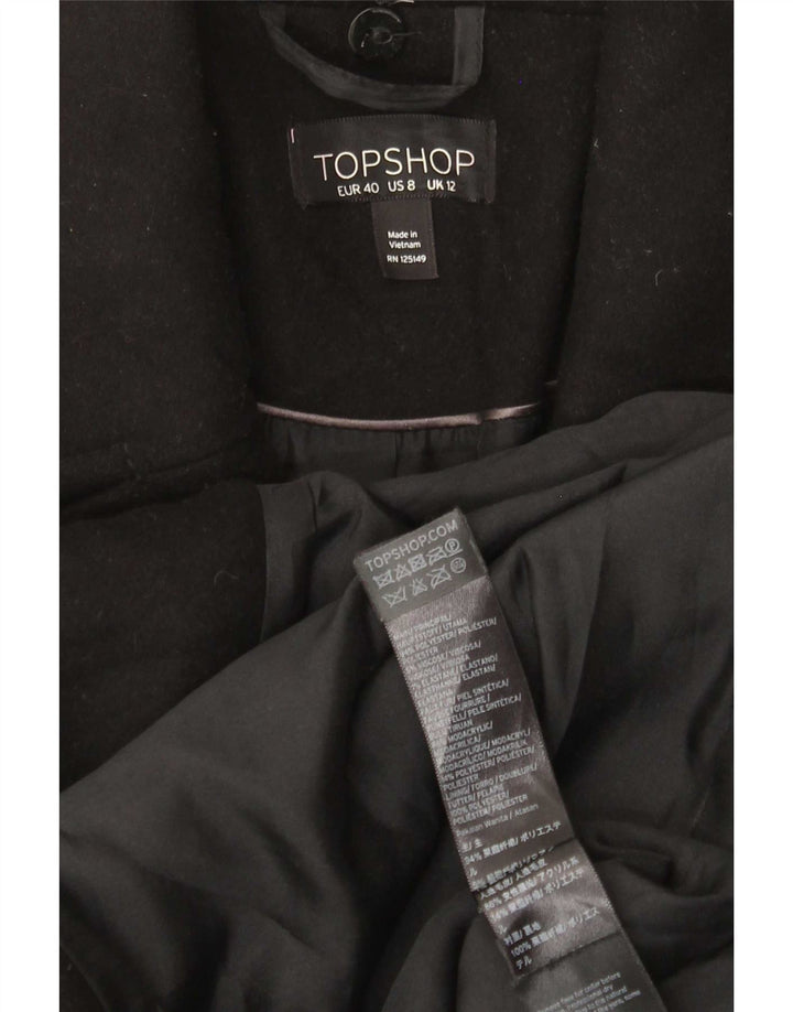 Topshop Damenmantel UK 12 Mittelschwarzes Polyester