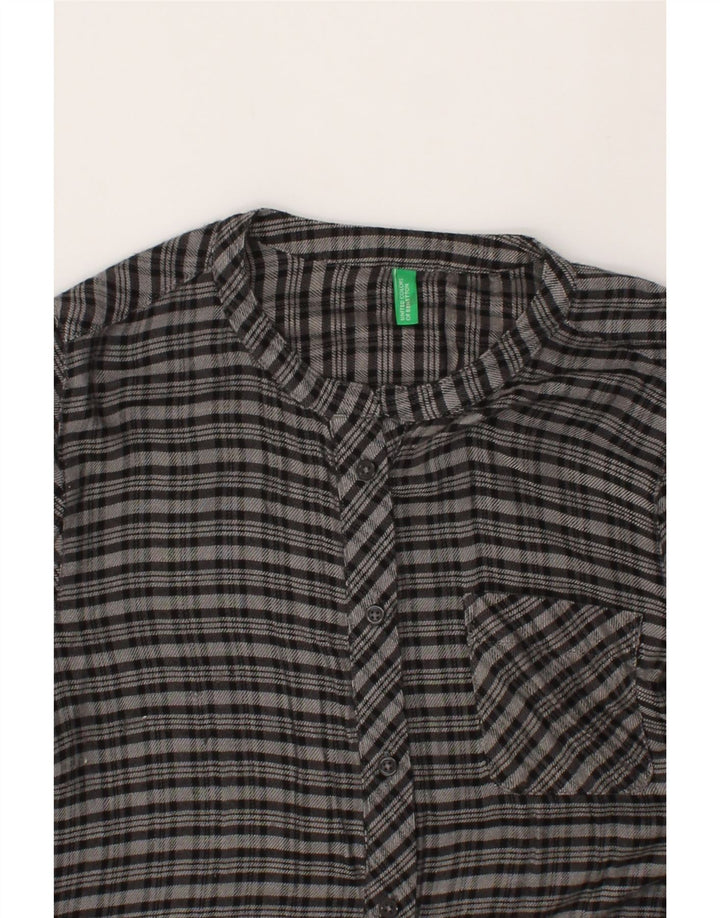 BENETTON Womens Pullover Shirt Dress UK 6 XS Grey Check Modal Vintage Benetton and Second-Hand Benetton from Messina Hembry 
