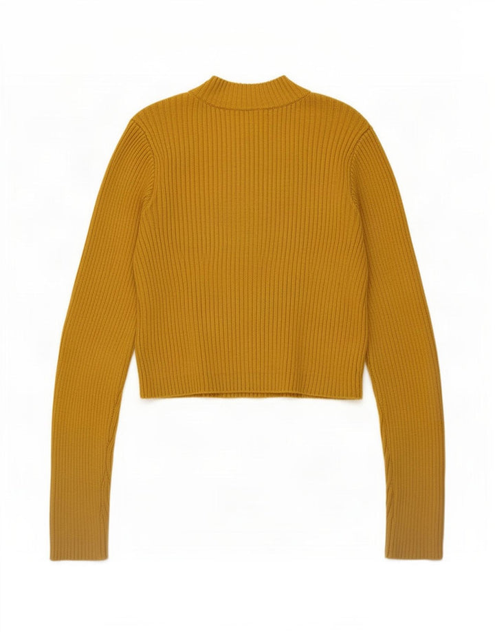 Topshop Damen Crop Rollkragenpullover Pullover UK 12 Mittelgelb