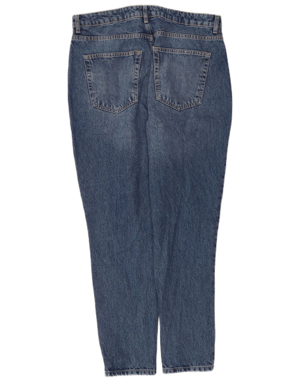 Topshop Damen Mom Tapered Jeans UK 16 Large W34 L29 Blaue Baumwolle