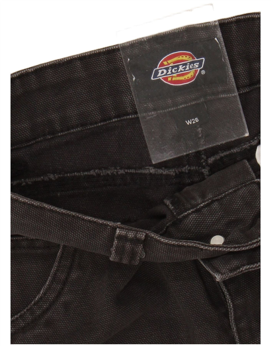 Dickies Damen-Cargoshorts mit hoher Taille, W26, Größe S, schwarze Baumwolle