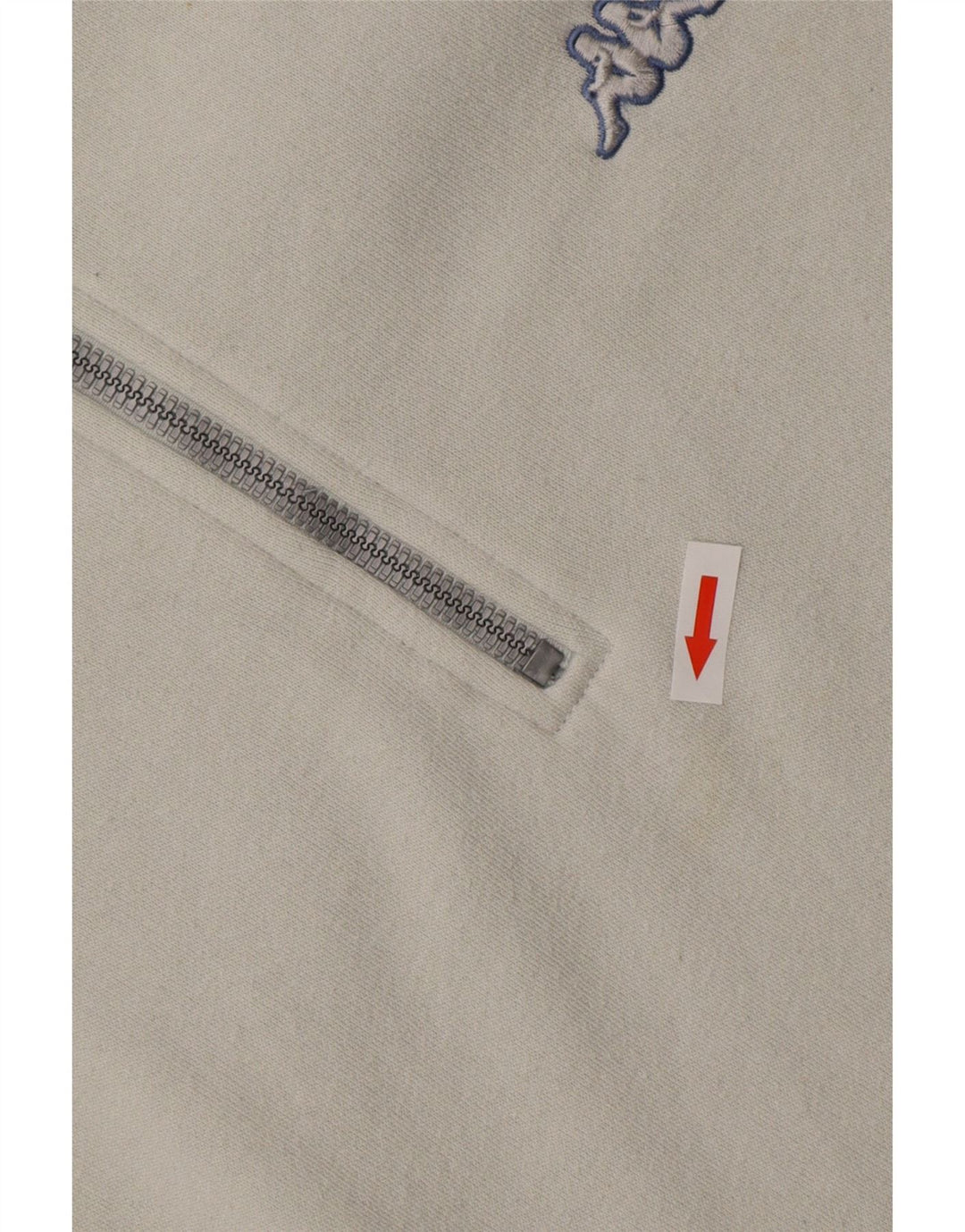 Kappa Herren-Sweatshirt mit Reißverschluss am Hals, XL, aus weißer Baumwolle