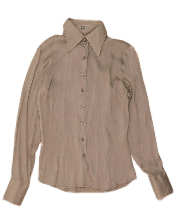 Vintage Damen Hemdbluse UK 10 Klein Grau