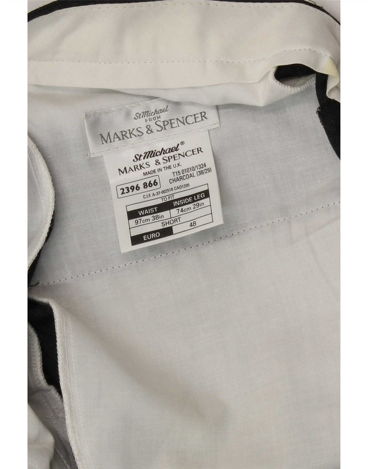 Marks & Spencer Herren St. Michael Pegged Freizeithose W38 L29 graue Wolle