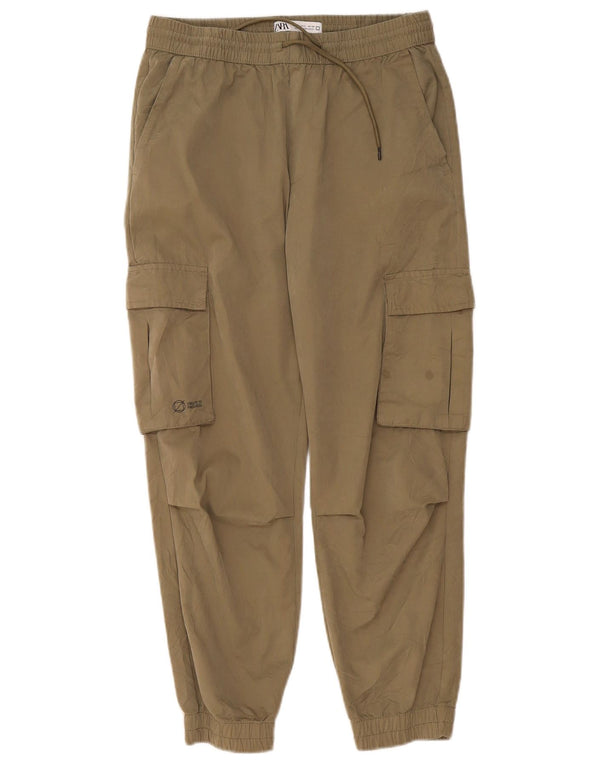 Zara Damen Jogger-Cargohose, Größe S, W30, L25, Khaki