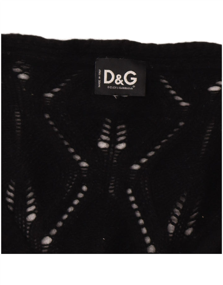 DOLCE & GABBANA Damen-Cardigan-Pullover UK 8 Small Schwarz Polyamid