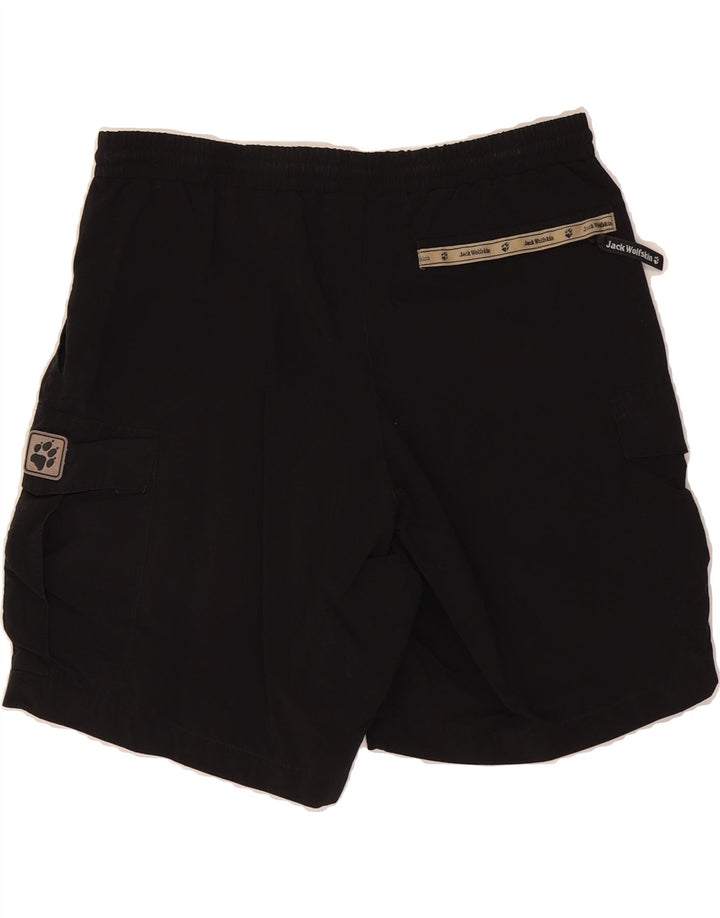 JACK WOLFSKIN Mens Cargo Shorts Large W34 Black Polyester Vintage Jack Wolfskin and Second-Hand Jack Wolfskin from Messina Hembry 