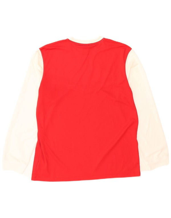 NIKE Herren Dri Fit Top Langarm XL Rot Colourblock Polyester