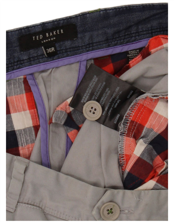 Gerade Chino-Hose für Herren von Ted Baker, W36, L31, Grau, Baumwolle