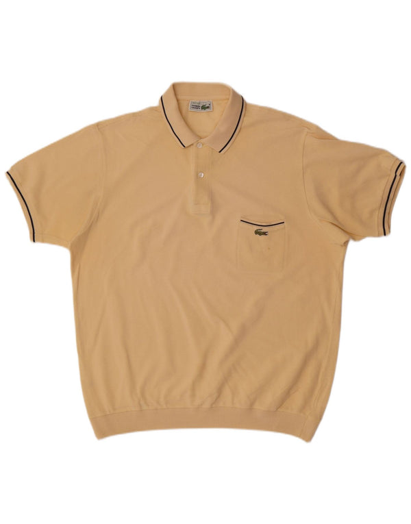 Lacoste Herren Sherpa Polo Neck Pullover Pullover Größe 7 2XL Gelb gestreift
