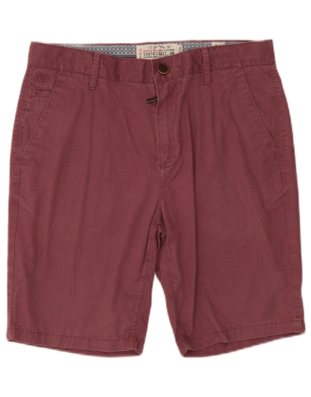 Fat Face Herren-Chinoshorts mit abstraktem Muster, Größe W32, mittelgroß, Burgunderrot, Baumwolle