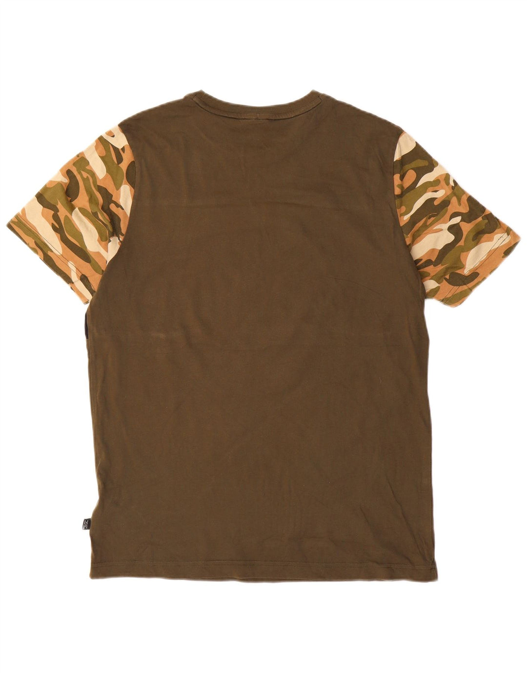 PUMA Herren Grafik T-Shirt Top Medium Khaki Camouflage Baumwolle
