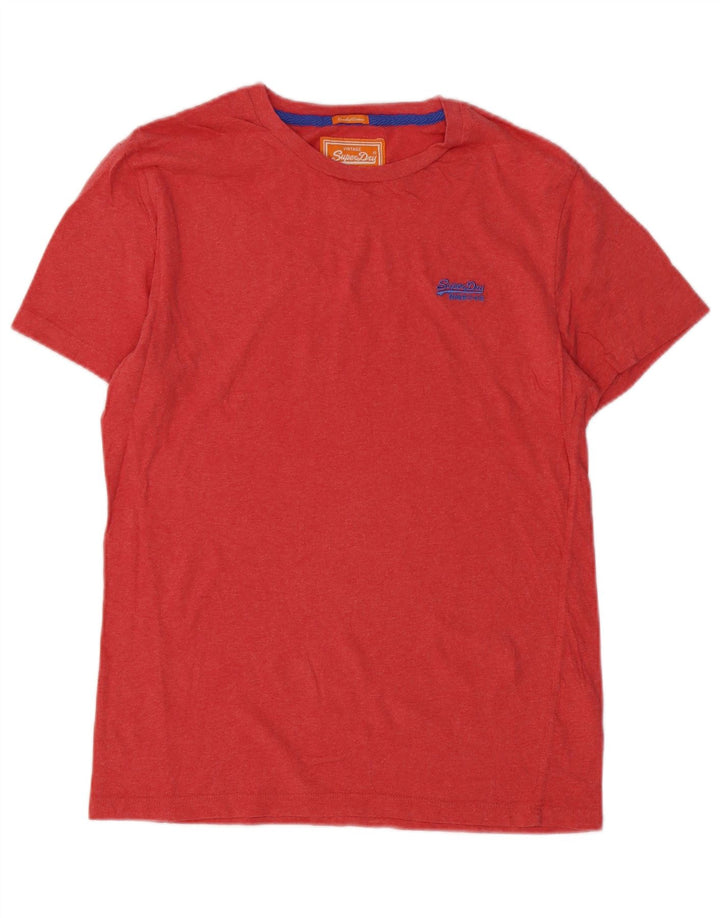 SUPERDRY Herren-T-Shirt-Oberteil, Größe L, aus roter Baumwolle