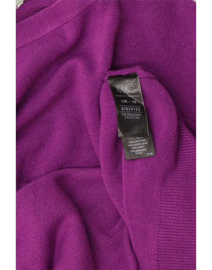 Marks & Spencer Damen-Pullover mit Rundhalsausschnitt, Gr. 18, XL, Kastanienbraun