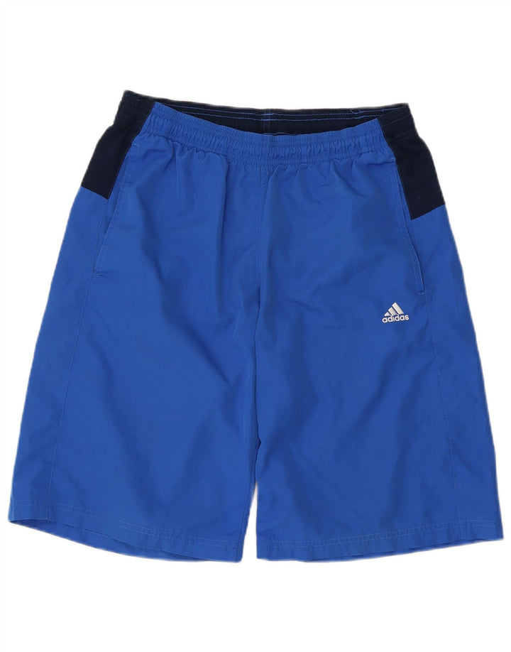 Adidas Herren Sportshorts Mittelblaues Colourblock-Polyester