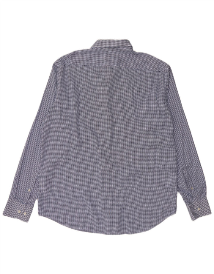HUGO BOSS Herren-Hemd mit normaler Passform, Größe 44 17 1/2 XL, blaue Hahnentritt-Baumwolle