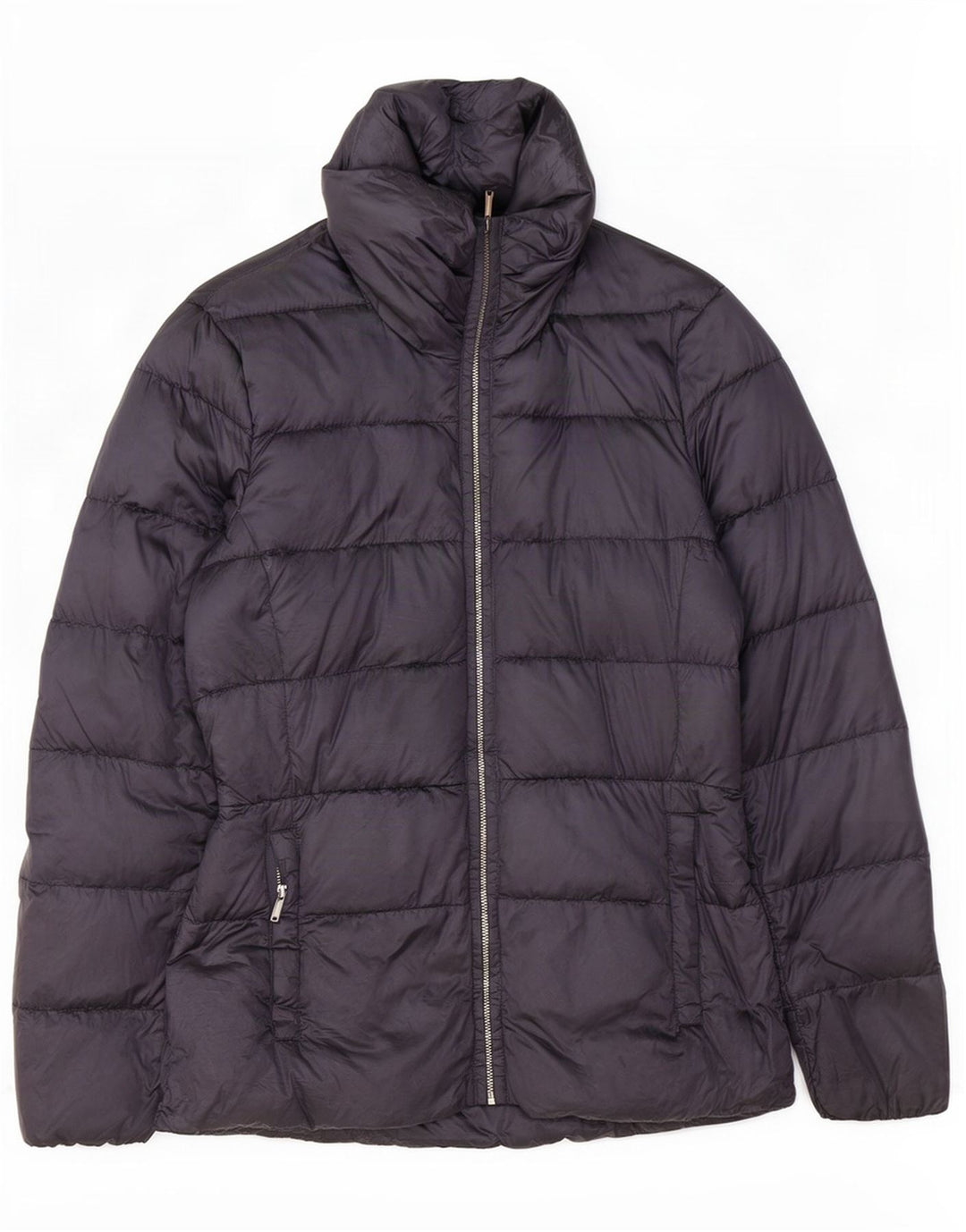 Massimo Dutti Damen Wattierte Jacke UK 10 Small Marineblaues Nylon