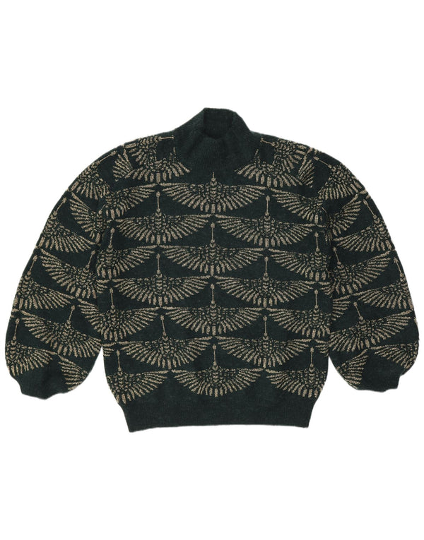 Vintage Damen Rollkragenpullover Pullover UK 14 Mittelgrün